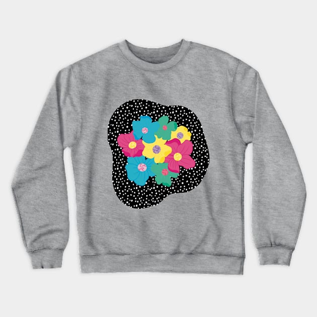 Spots and Flowers Blob Crewneck Sweatshirt by Gemello Prints